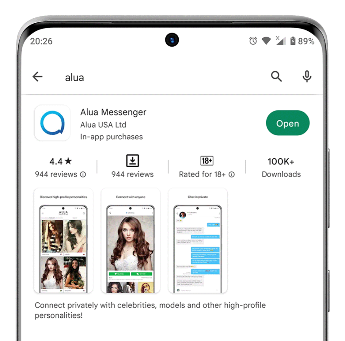 Download Alua Messenger as customers