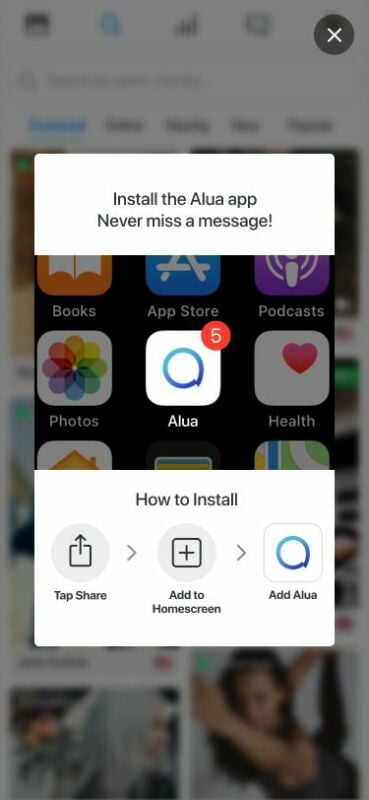 Alua's PWA version