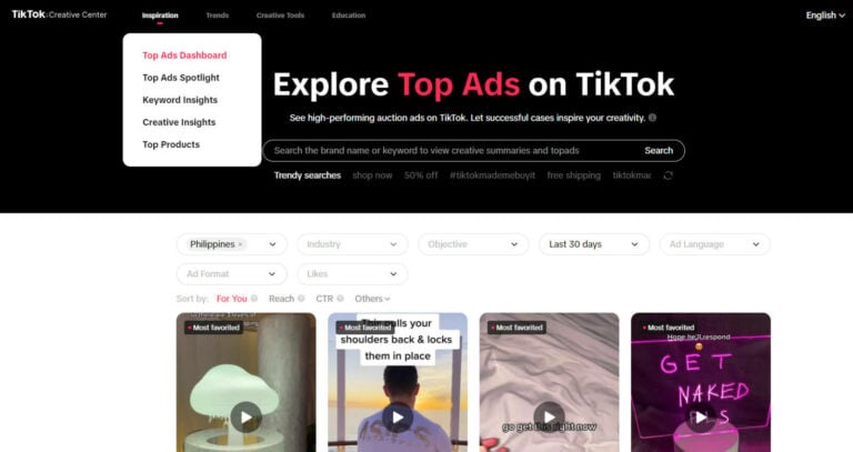 TikTok Creative Center | Inspiration